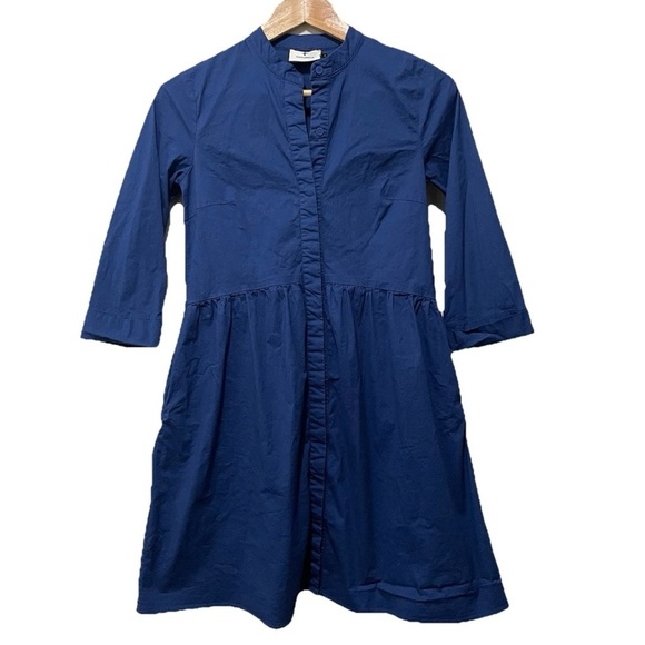 Tuckernuck Dresses & Skirts - Tuckernuck Royal Shirt Dress Small Blue Cotton Poplin Button-Up Midi